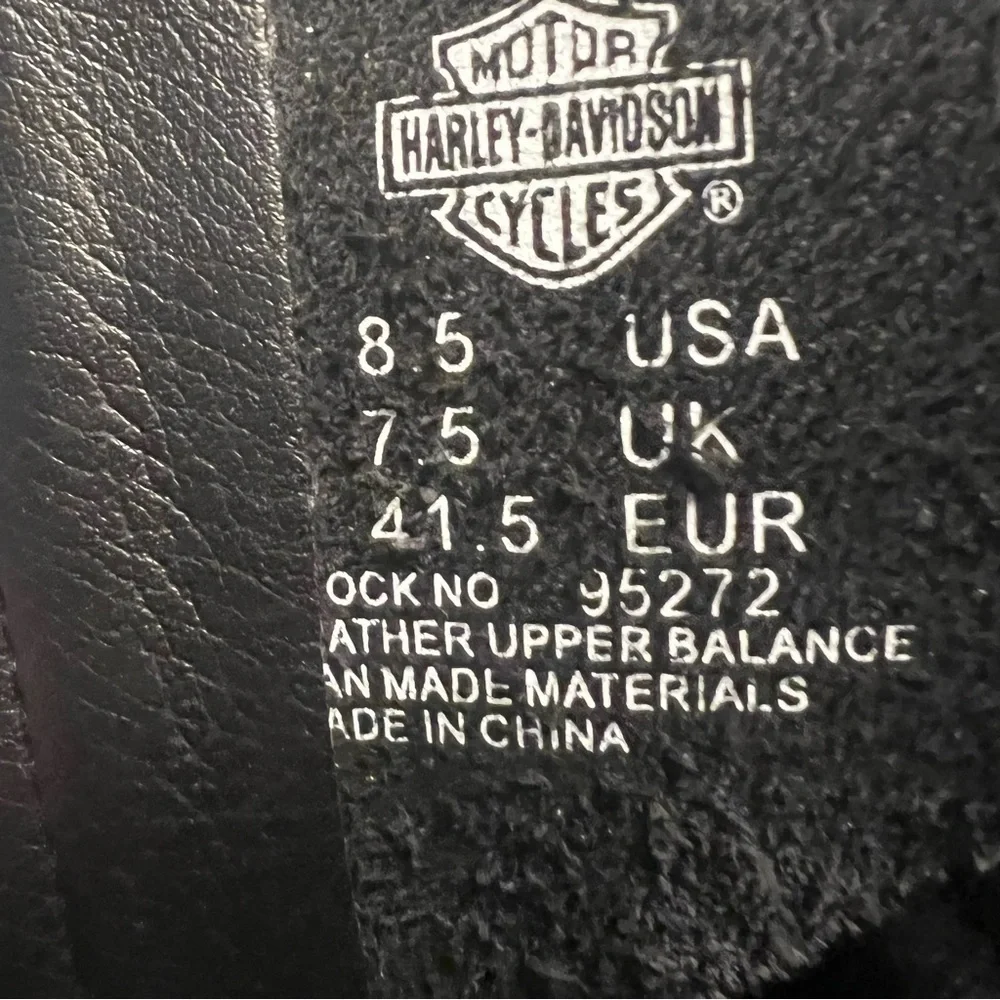 HARLEY-DAVIDSON Leather Street Boots in Classic Black Size 8.5 —Men’s